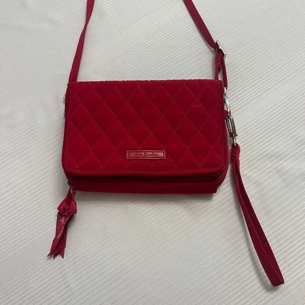 Vera Bradley RFID Wallet Crossbody Tango Red Handbag